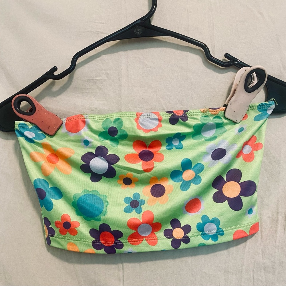 Colorful Floral Bandeau Top